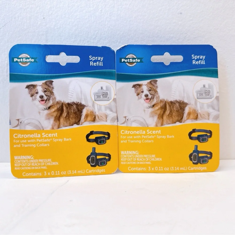 PetSafe Lot of 2 Spray Dog Bark Control Collar & 2 Pack‎ Spray Refill Citronella